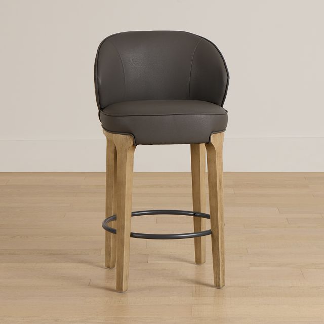 Libby Dark Gray Micro 24" Upholstered Barstool