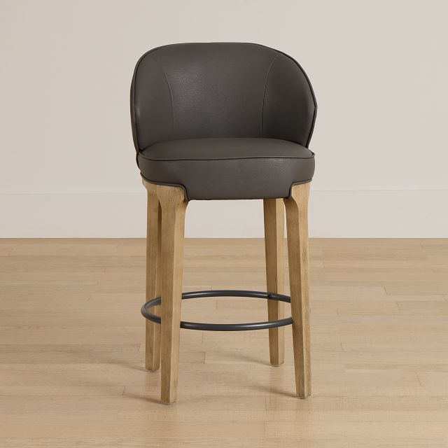 Libby Dark Gray Micro 24" Upholstered Barstool