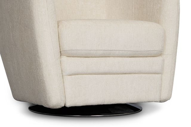 Blakely White Fabric Swivel Chair