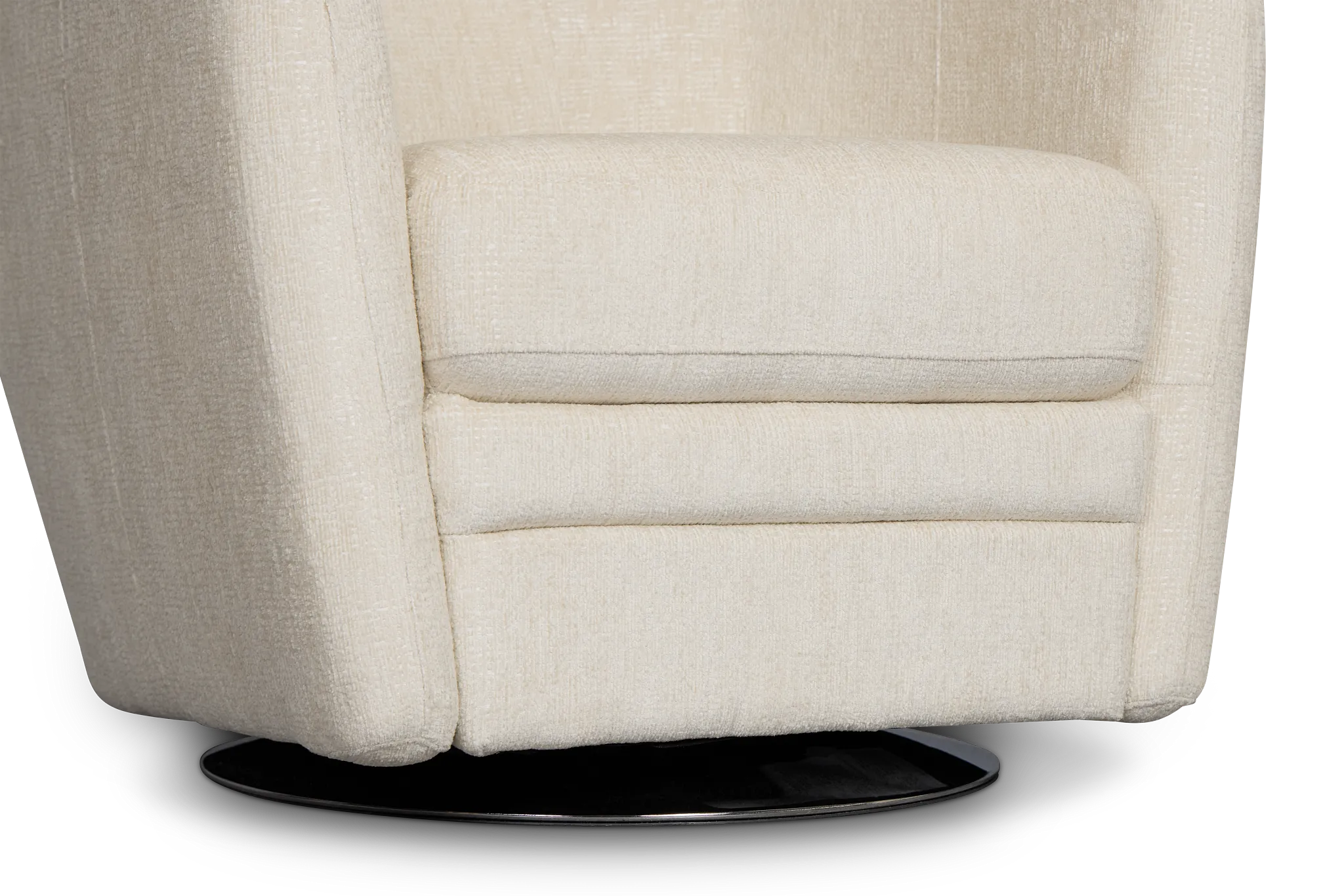 Blakely White Fabric Swivel Chair