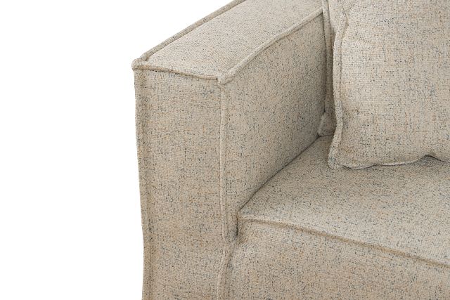 Tatum Beige Fabric 4-Piece Bumper Sectional Sofa