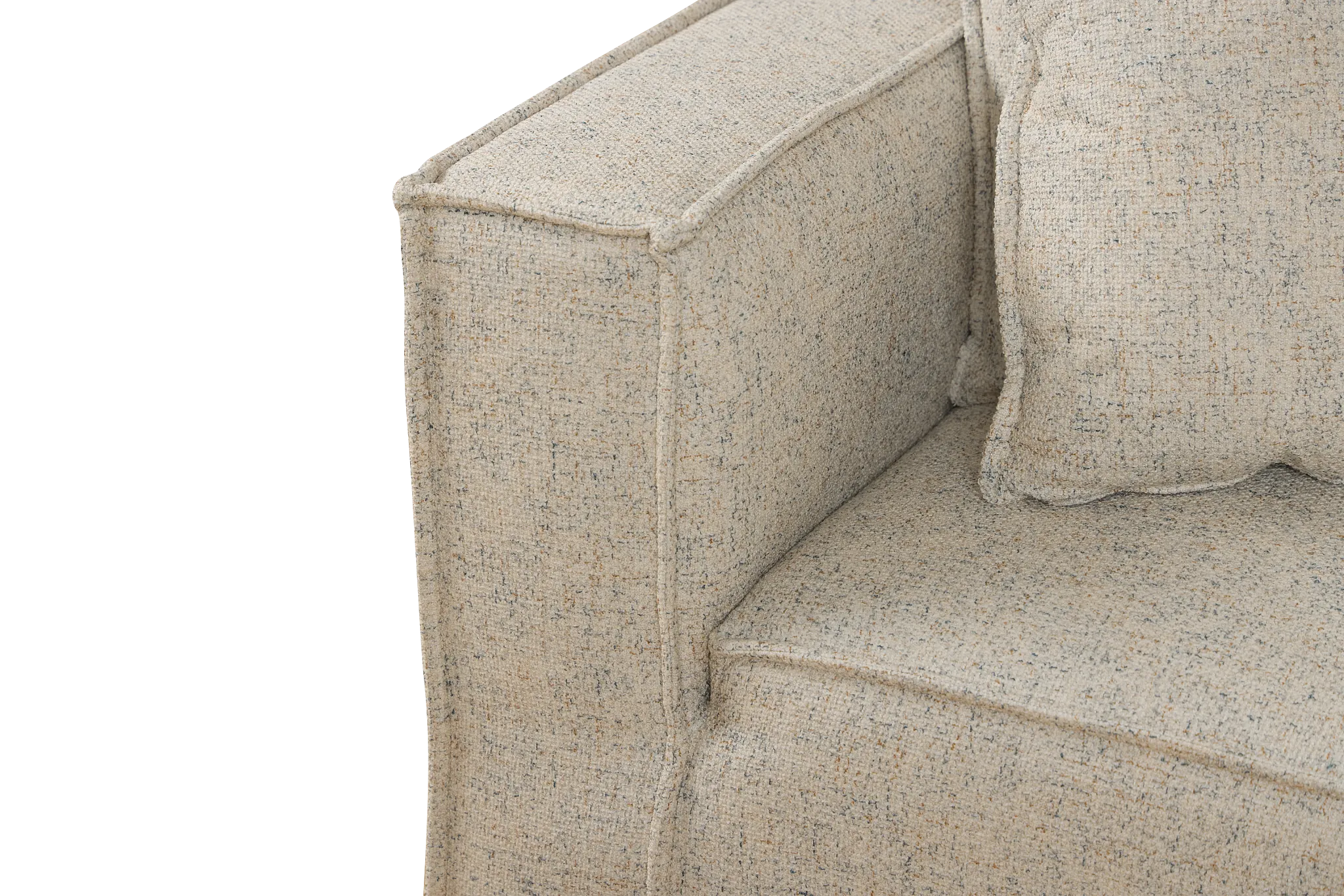 Tatum Beige Fabric 4-piece Bumper Sectional