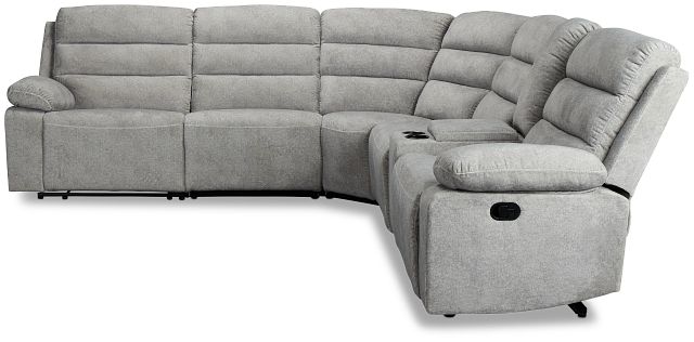 Orion Light Gray Fabric Medium Dual Manual 2-arm Sectional