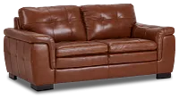 Braden Medium Brown Leather Loveseat