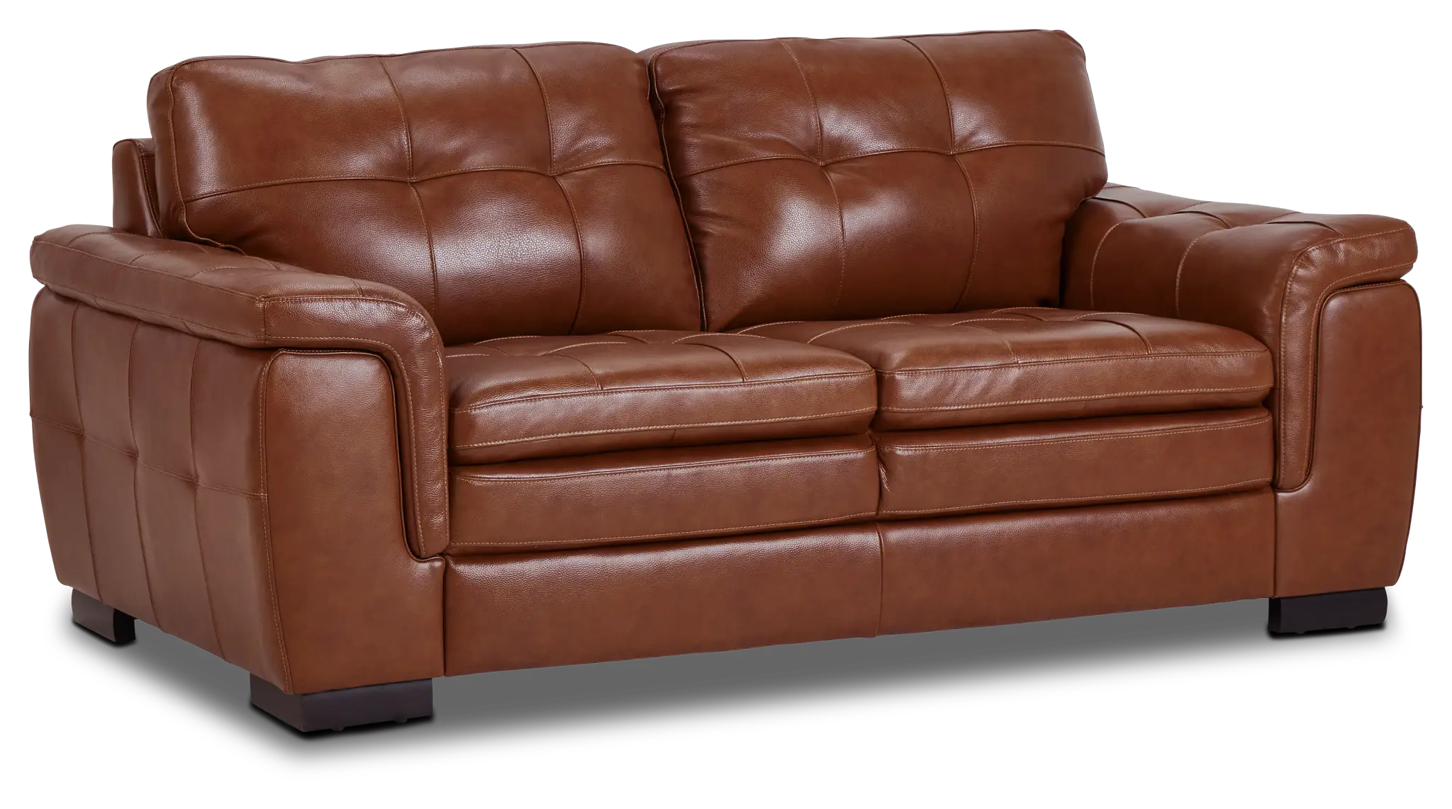 Braden Medium Brown Leather Loveseat Braden Medium Brown Leather Loveseat