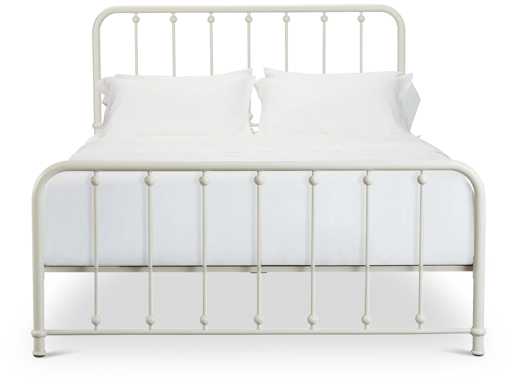 Rory White Metal Panel Bed