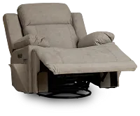 Benson Beige Micro Power Swivel Glider Recliner