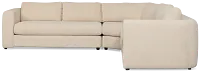 Alma Light Beige Fabric Small 2-arm Wedge Sectional