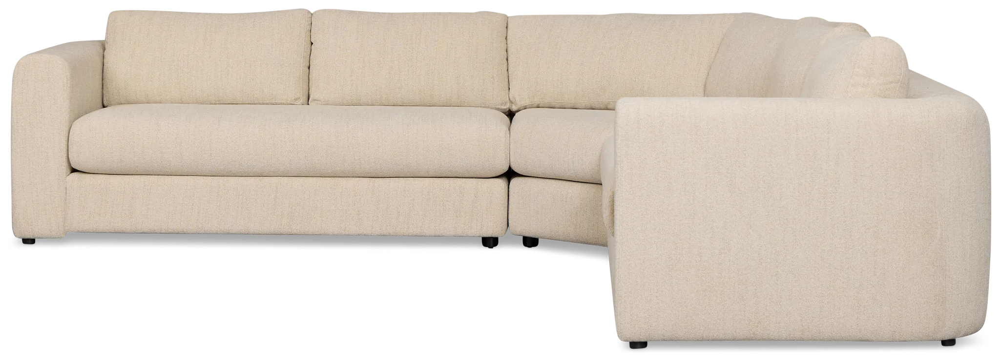 Alma Light Beige Fabric Small 2-arm Wedge Sectional