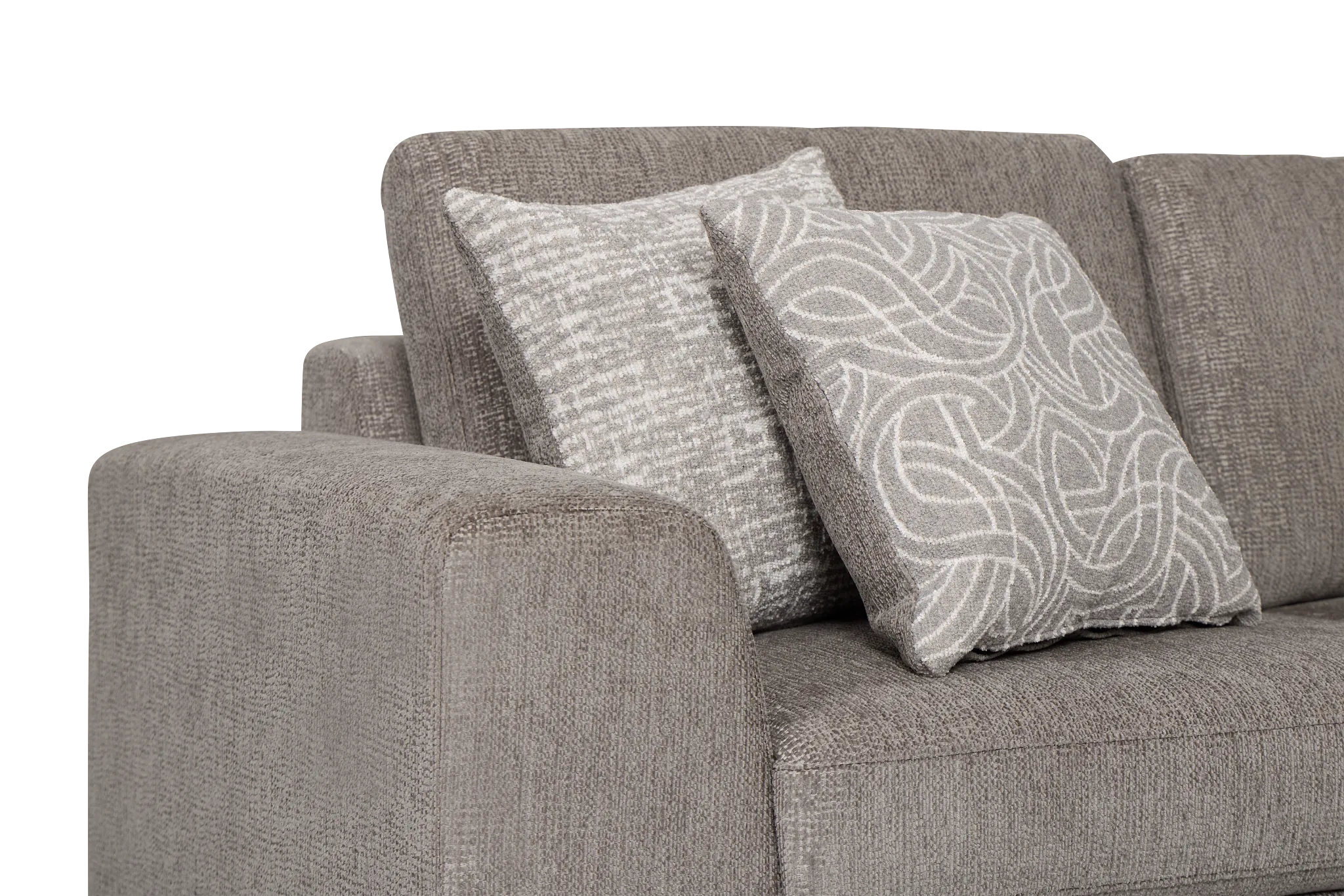 Blakely Gray Fabric Medium 2-arm Right Facing Sleeper Sectional