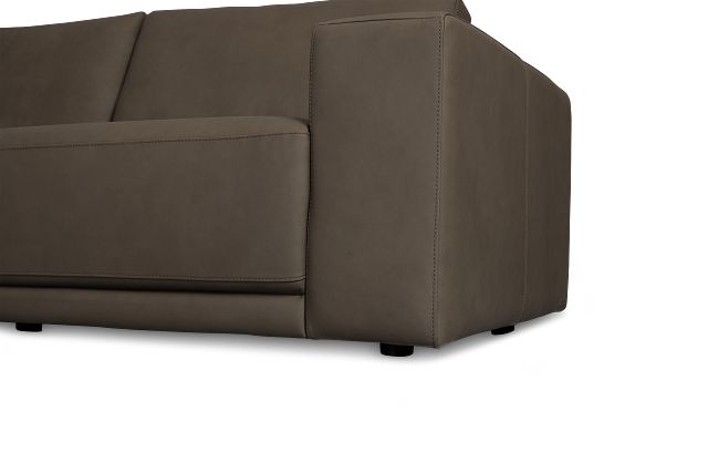 Kellan Dark Gray Leather Large Two-arm Sectional