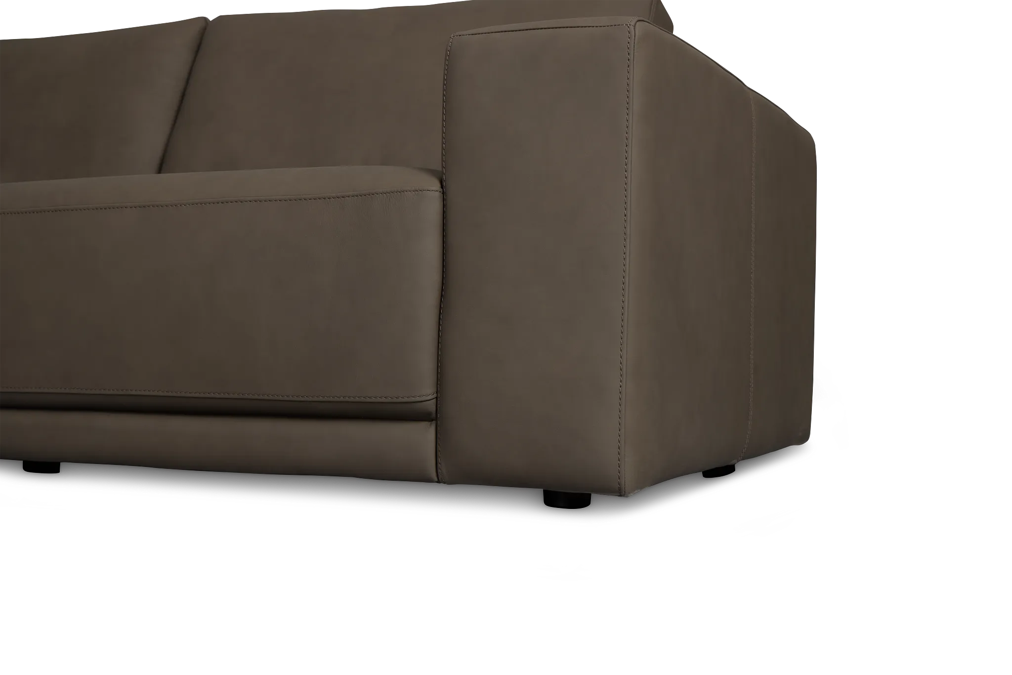 Kellan Dark Gray Leather Large Two-arm Sectional