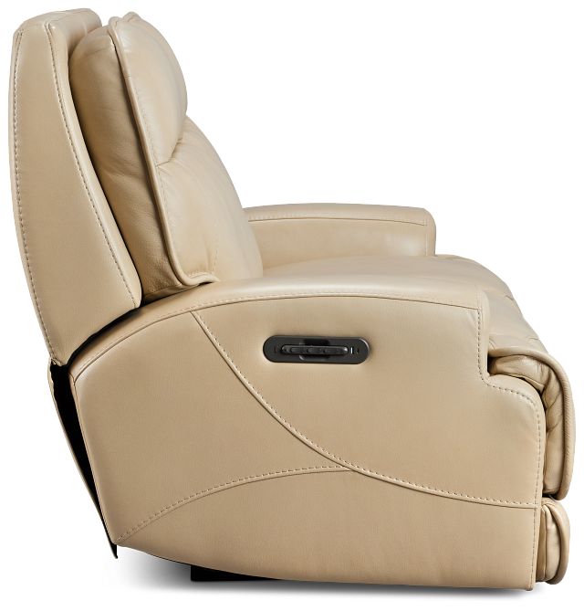 Casey Light Beige Lthr/vinyl Power Reclining Sofa