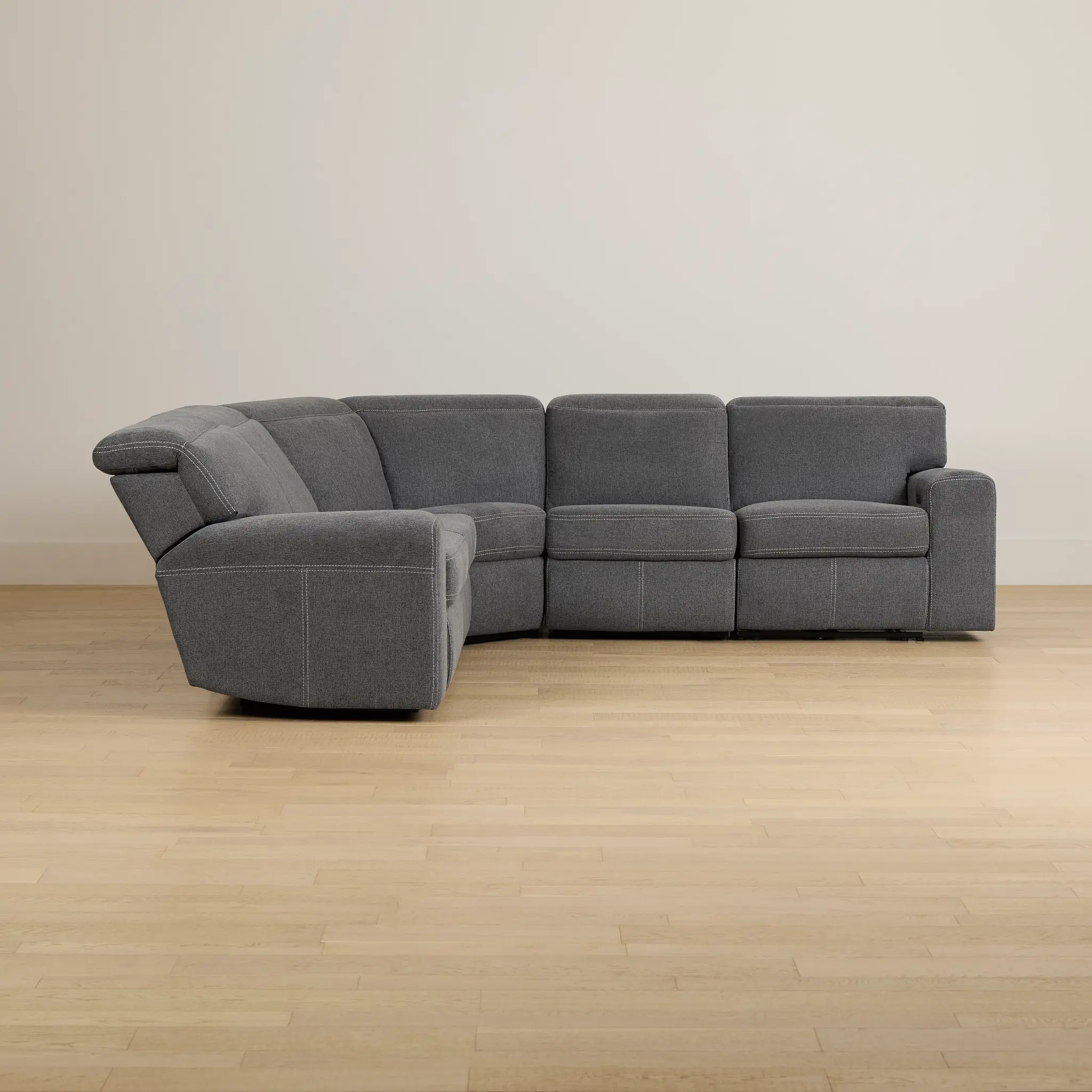 Callum Dark Gray Fabric Small Dual Power Reclining Two-arm Sectional Callum Dark Gray Fabric Small Dual Power Reclining Two-arm Sectional