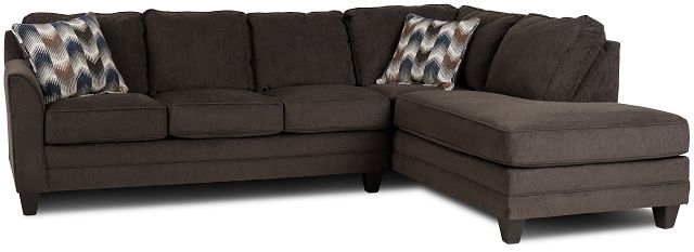 Charlie Dark Gray Fabric Right Bumper Sectional (1)