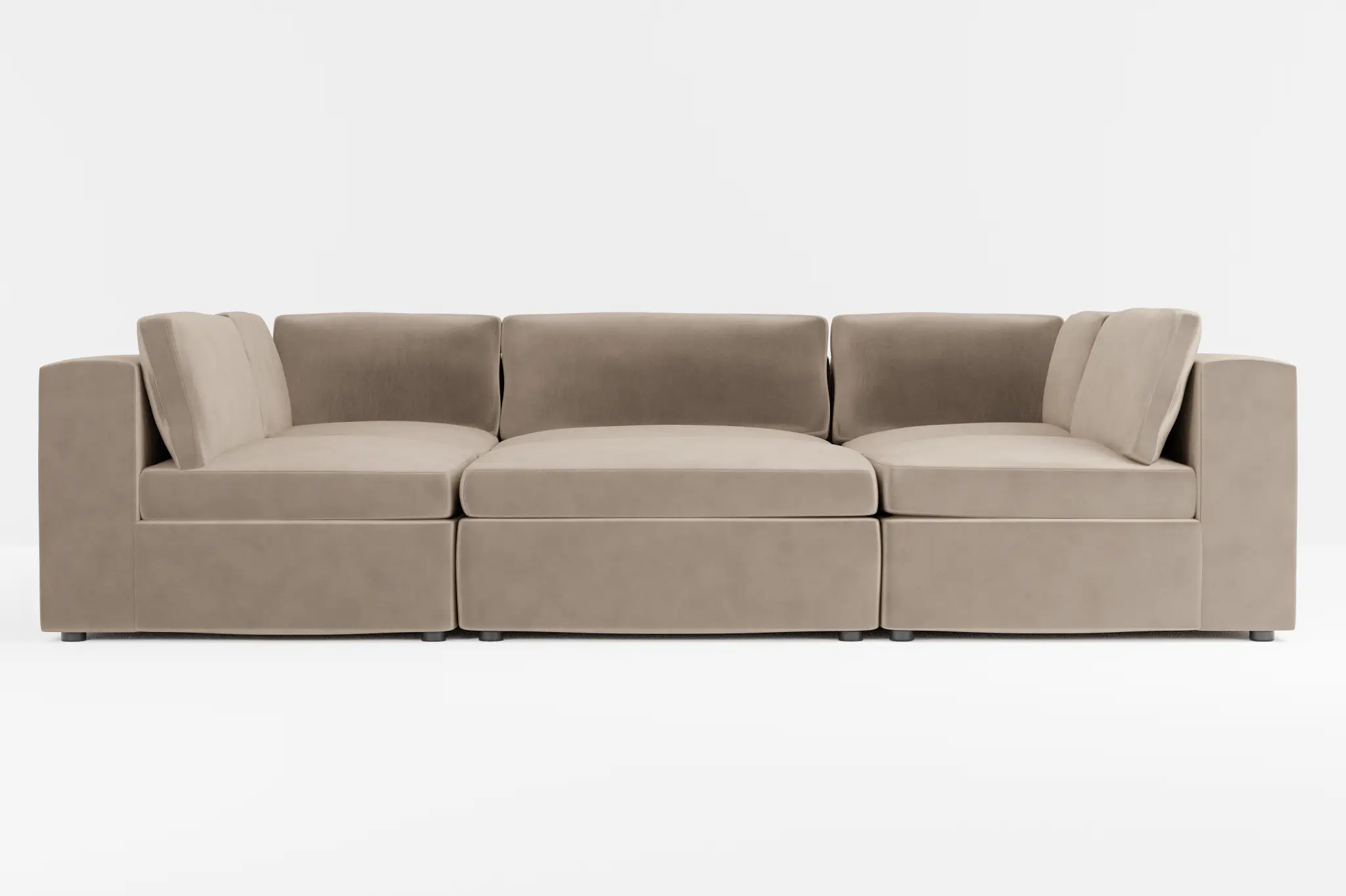Destin Joya Beige Velvet 6-piece Pit Sectional Destin Joya Beige Velvet 6-piece Pit Sectional