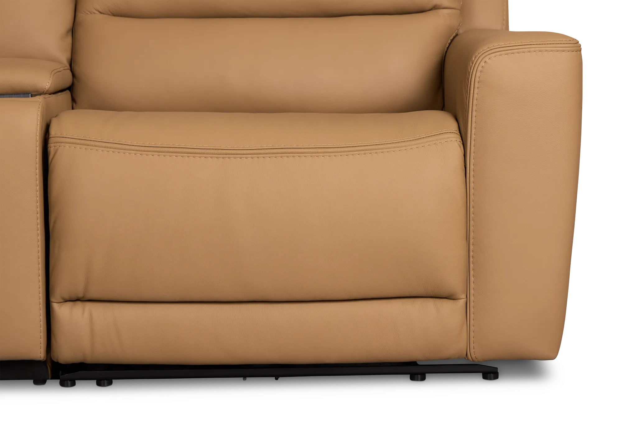 Wilder Brown Leather Medium Triple Power 2-arm Sectional