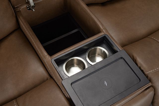 Jayden Brown Micro Power Reclining Console Loveseat
