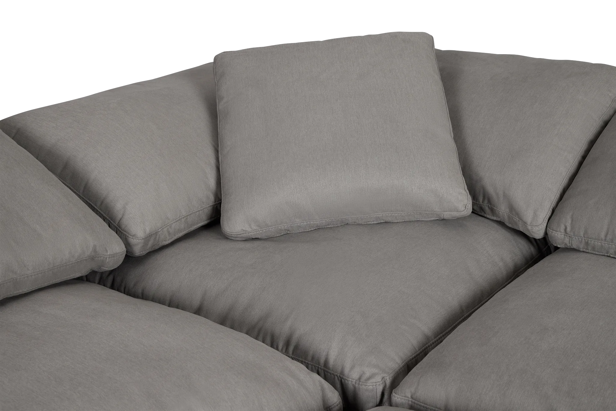 Nixon Light Gray Fabric 5pc Bumper Sectional