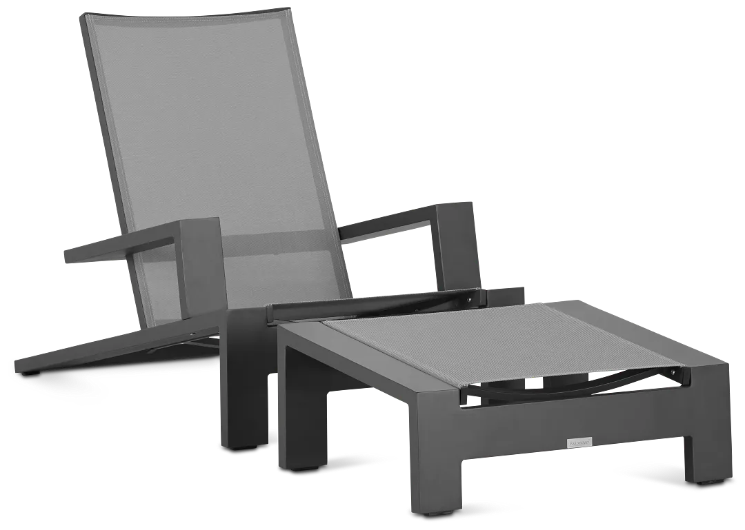 Linear Dark Gray Chair & Otto