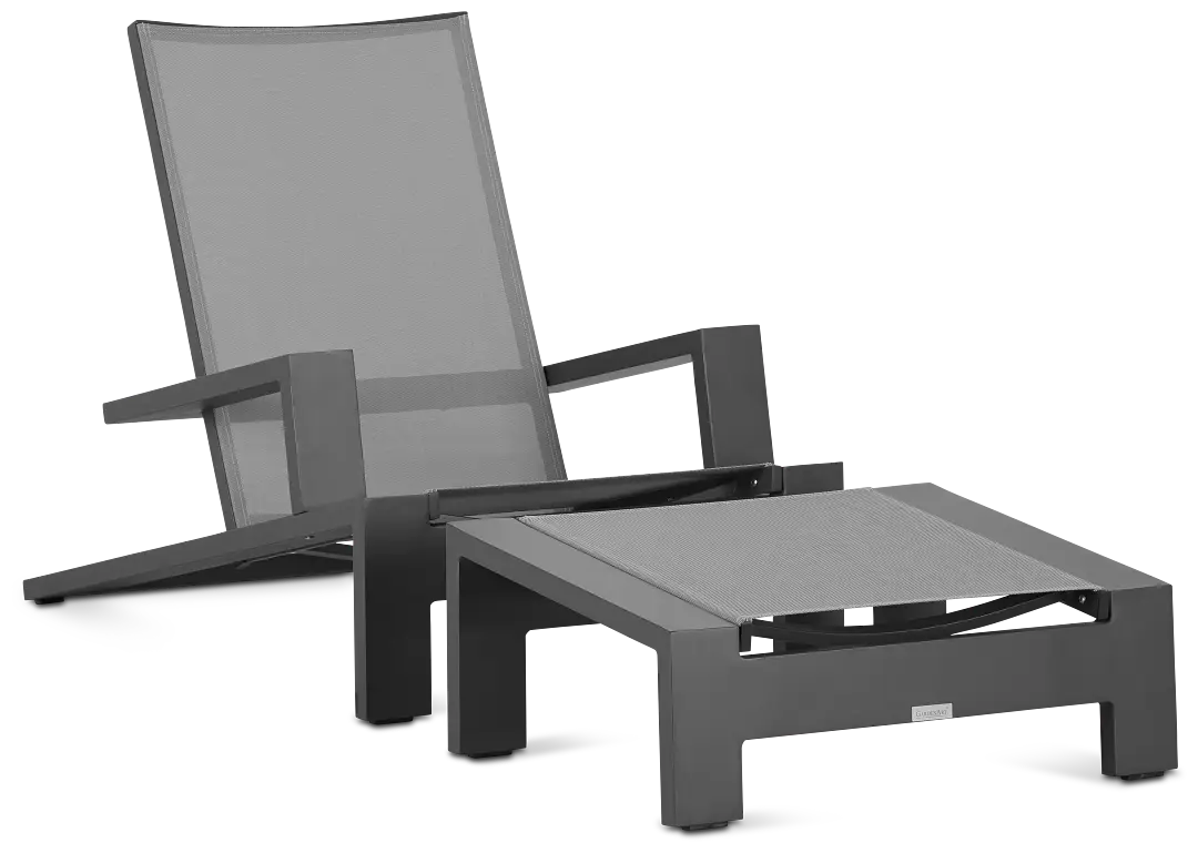 Linear Dark Gray Chair & Otto Linear Dark Gray Chair & Otto