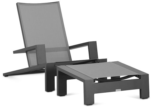 Linear Dark Gray Chair & Otto