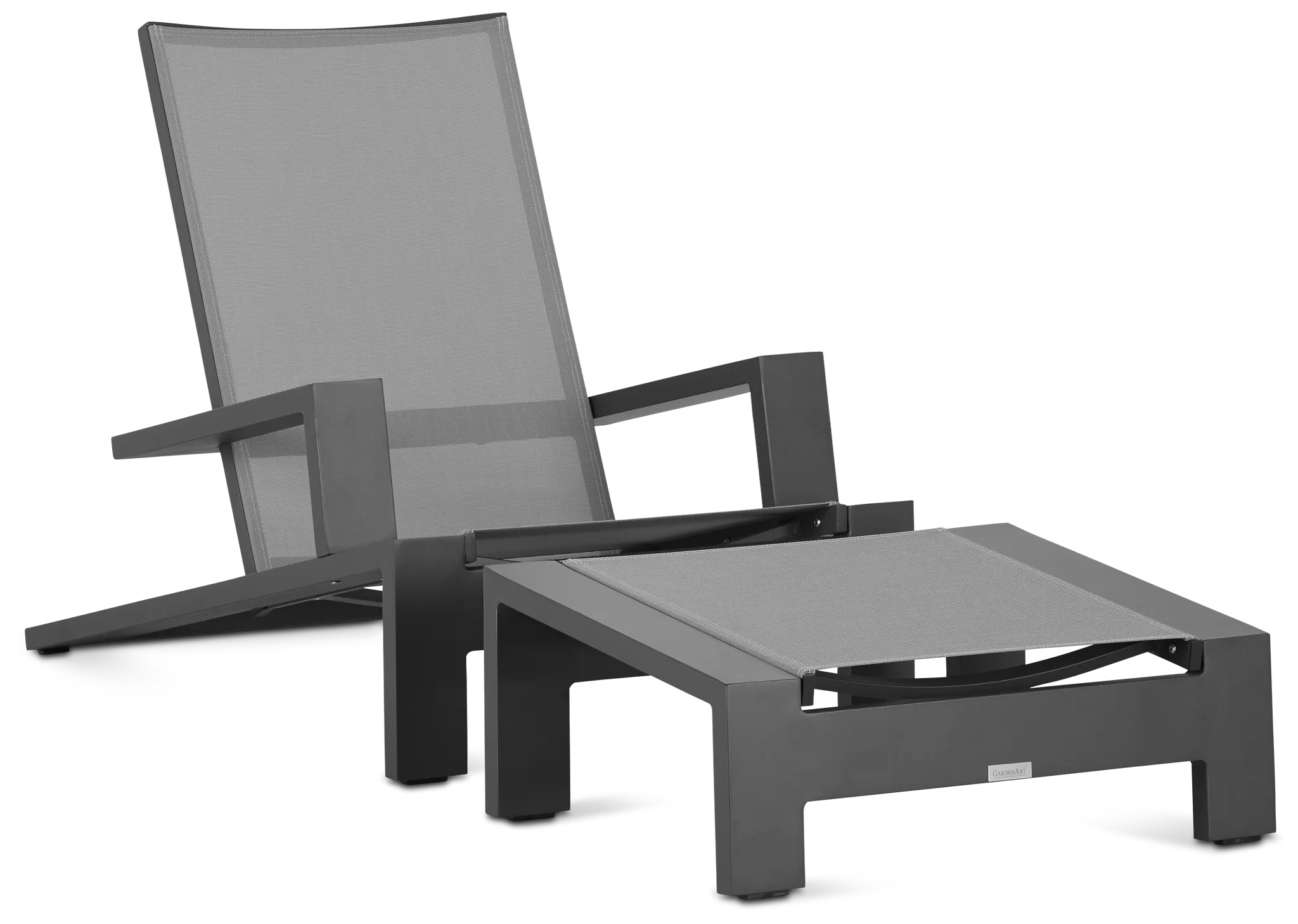 Linear Dark Gray Chair & Otto