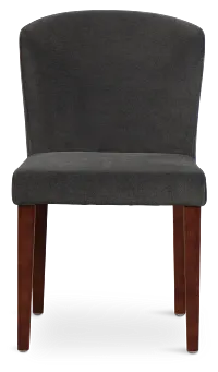 Bentley Dark Gray Velvet Upholstered Side Chair