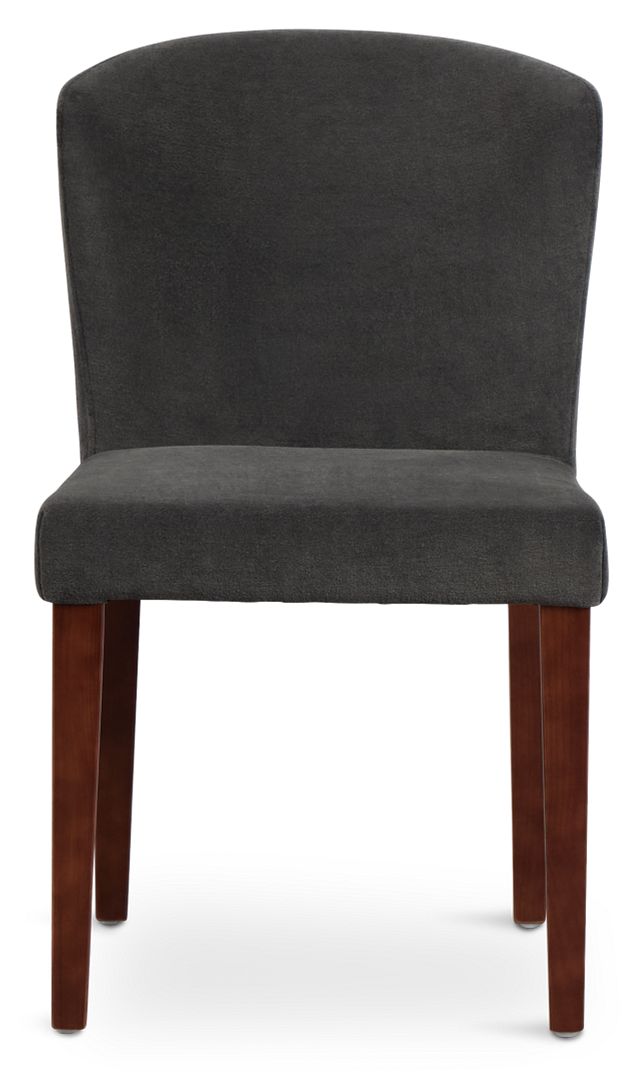 Bentley Dark Gray Velvet Upholstered Side Chair