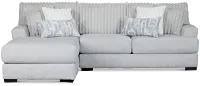 Kylie Light Gray Fabric Left Chaise Sectional