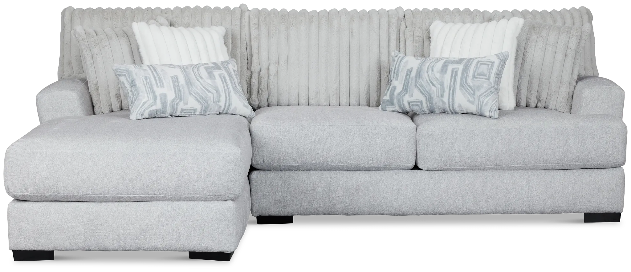 Kylie Light Gray Fabric Left Chaise Sectional