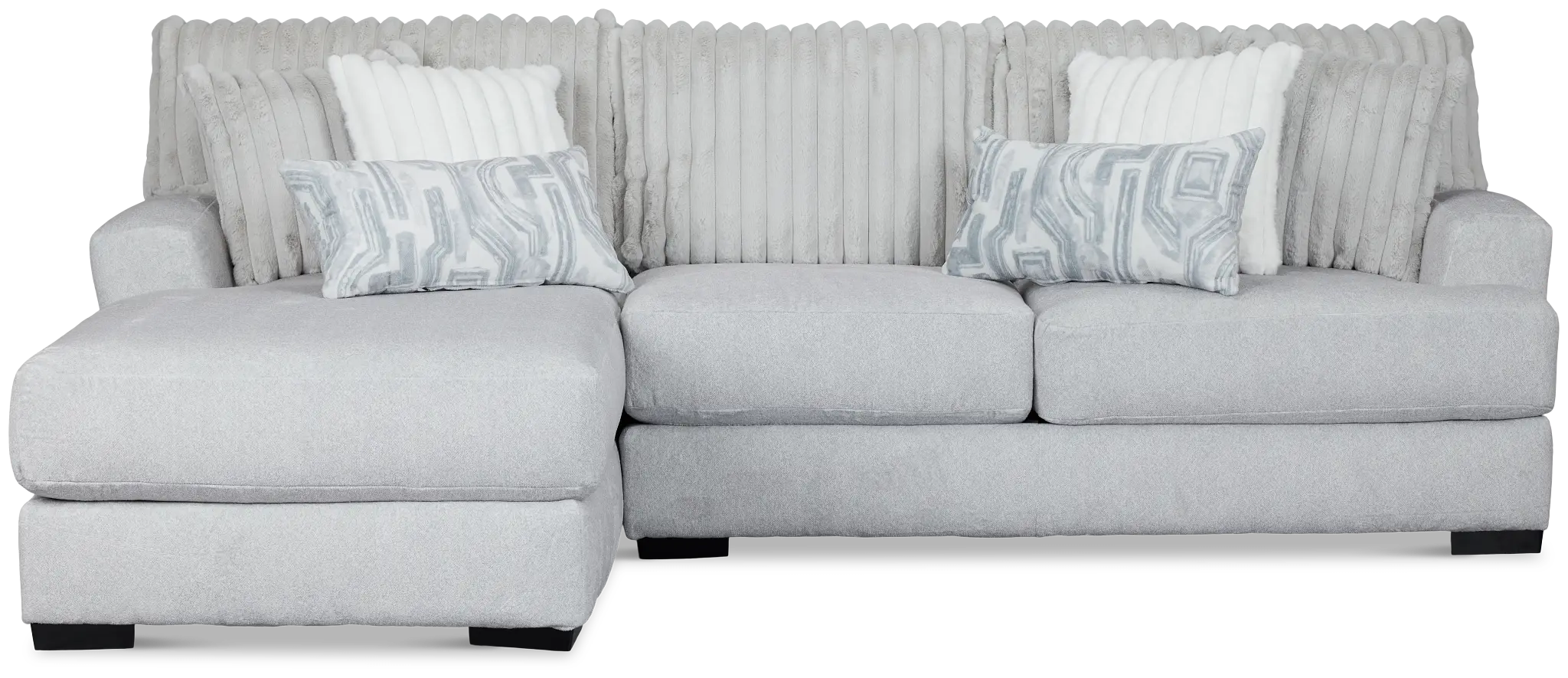 Kylie Light Gray Fabric Left Chaise Sectional Kylie Light Gray Fabric Left Chaise Sectional