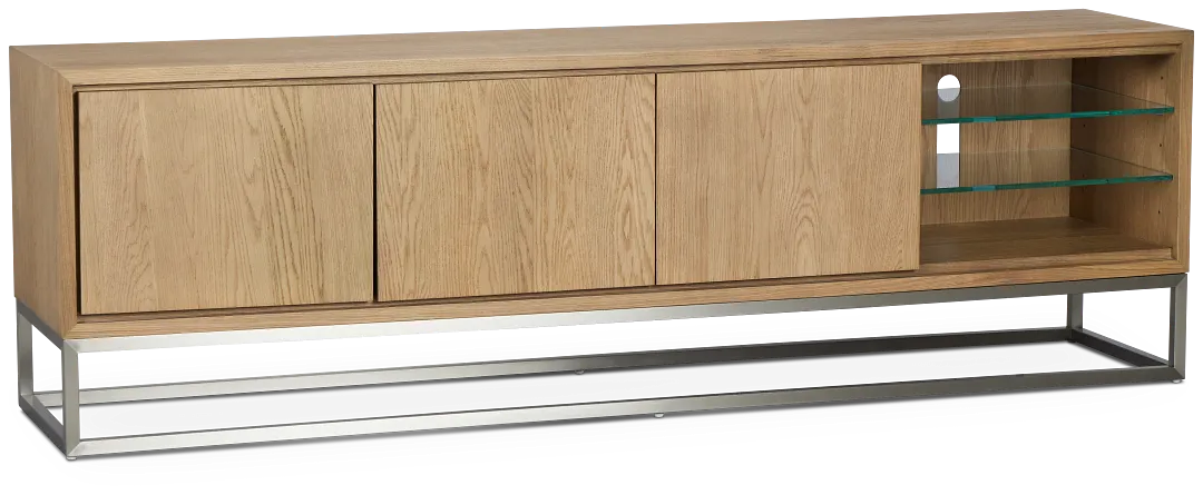 Haven Light Tone 84" Tv Stand With Metal Base