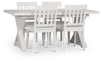 Nantucket White Pine Rectangular Table & 4 Wood Chairs