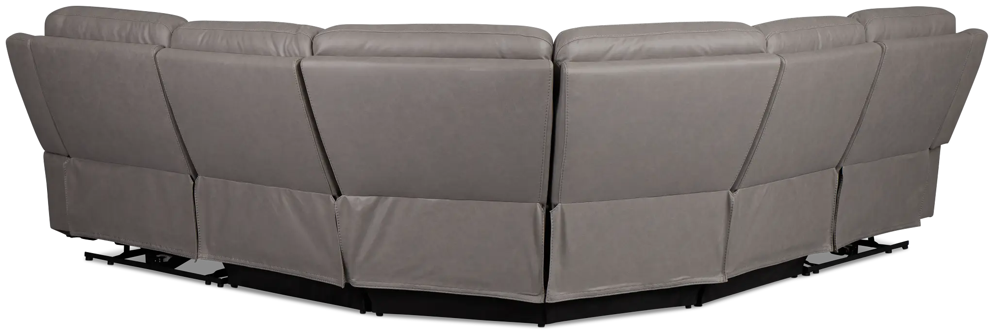 Colton Light Gray Micro Small Two-arm Power Reclining Sectional Colton Light Gray Micro Small Two-arm Power Reclining Sectional