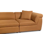 Aria Medium Brown Micro 4-piece Modular Sectional