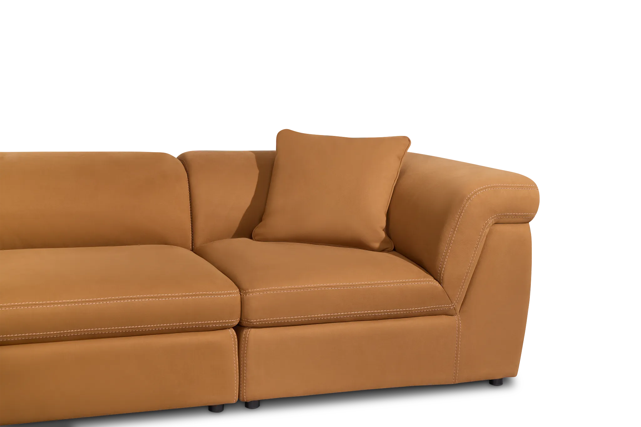 Aria Medium Brown Micro 4-piece Modular Sectional