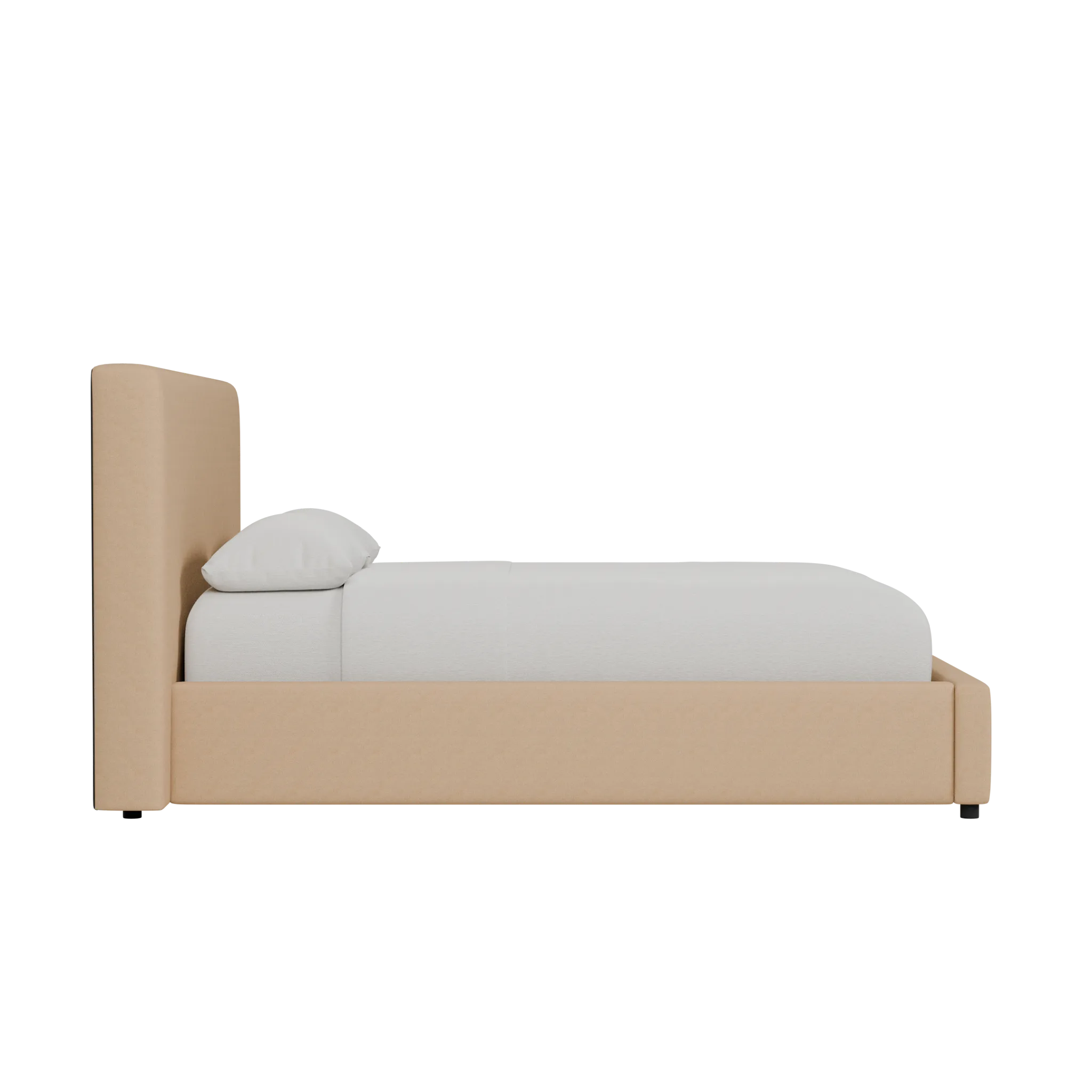 Grayton Merino Taupe 44" Upholstered Platform Bed