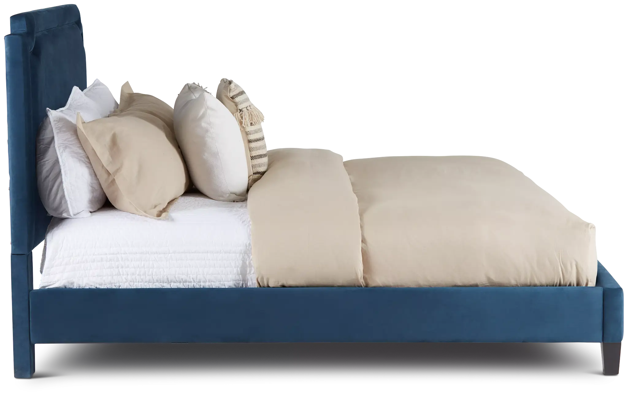 Whitney Dark Blue Uph Platform Bed Whitney Dark Blue Uph Platform Bed