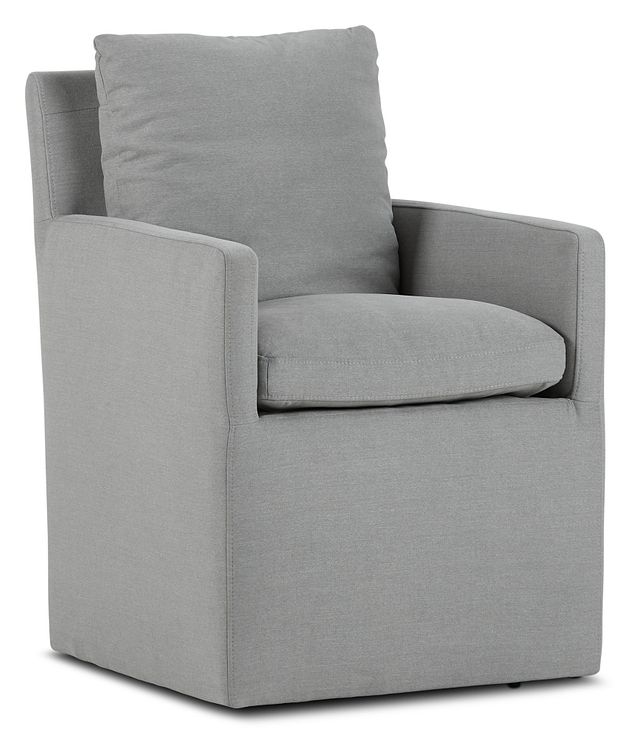 Auden Light Gray Castored Upholstered Arm Chair