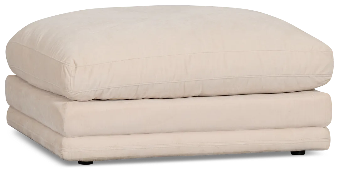 Jules Ivory Velvet Ottoman