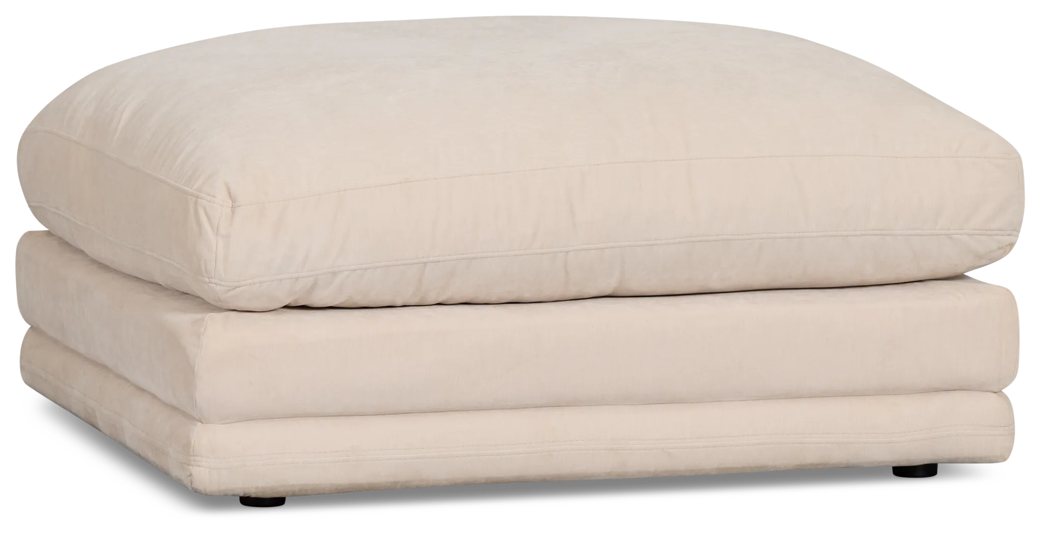 Jules Ivory Velvet Ottoman