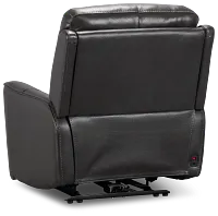 Benji Dark Gray Lthr/vinyl Zero Gravity Power Recliner W/headrest