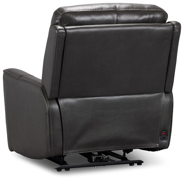 Benji Dark Gray Lthr/vinyl Zero Gravity Power Recliner W/headrest