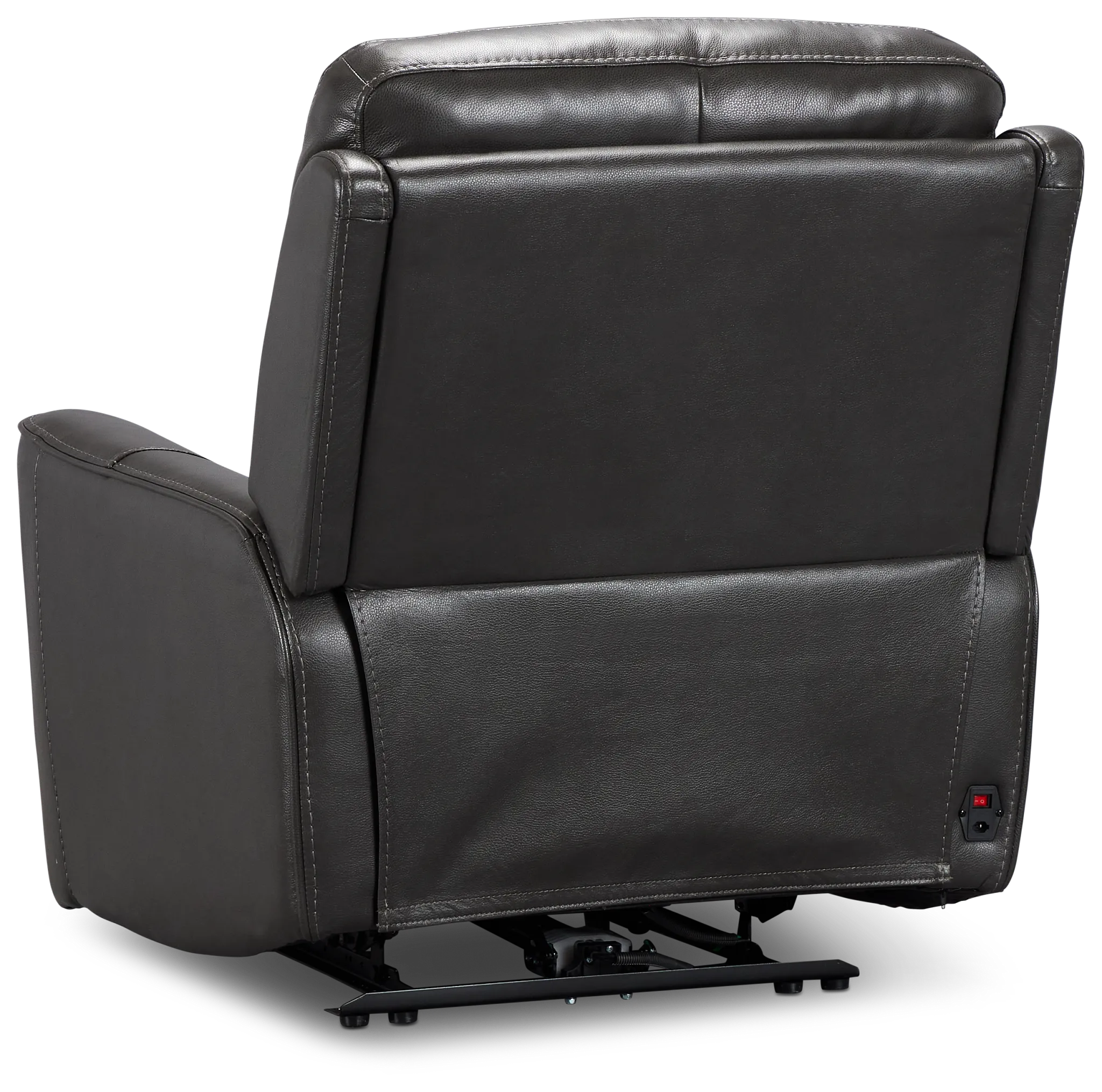 Benji Dark Gray Lthr/vinyl Zero Gravity Power Recliner W/headrest