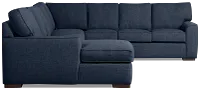 Sinclair Dark Blue Fabric Left Chaise Innerspring Sleeper Sectional