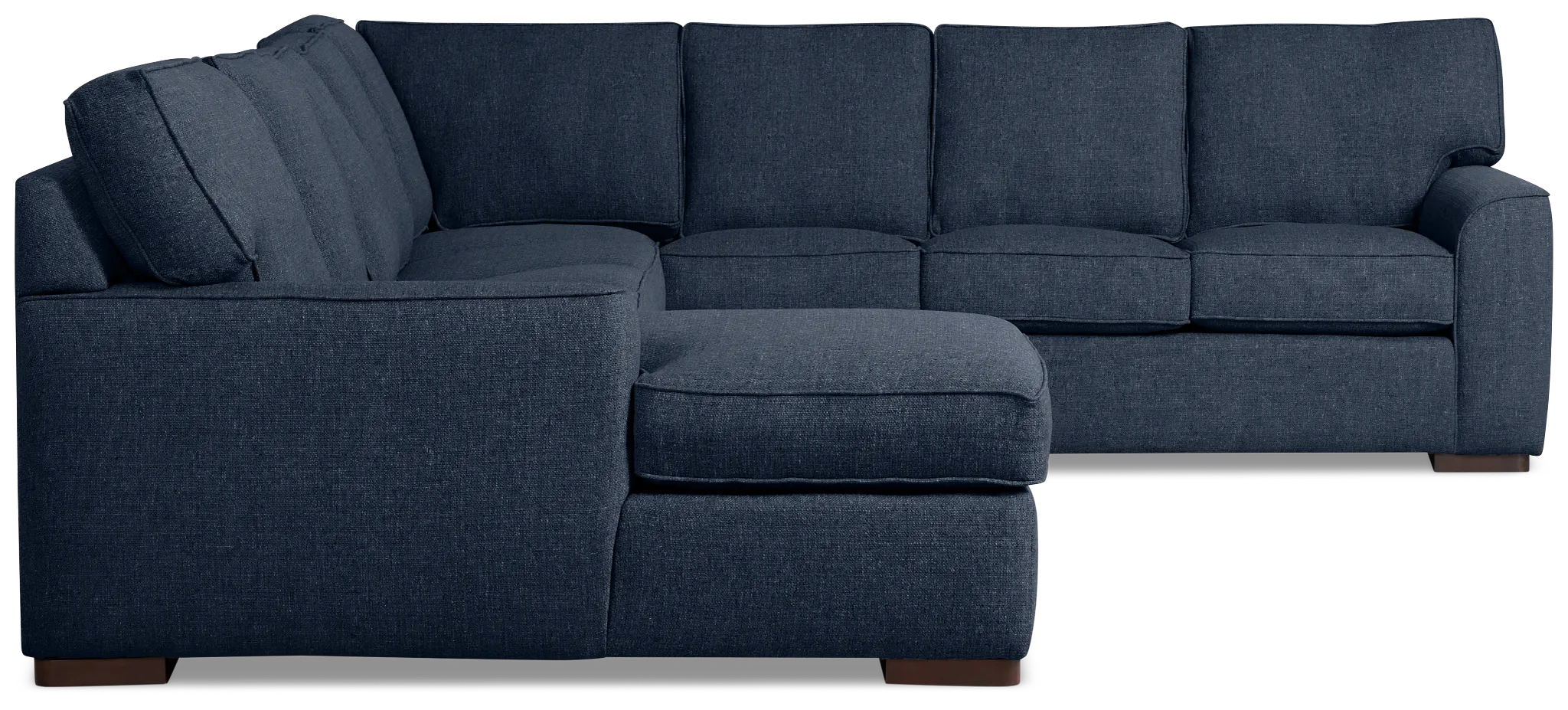 Sinclair Dark Blue Fabric Left Chaise Innerspring Sleeper Sectional