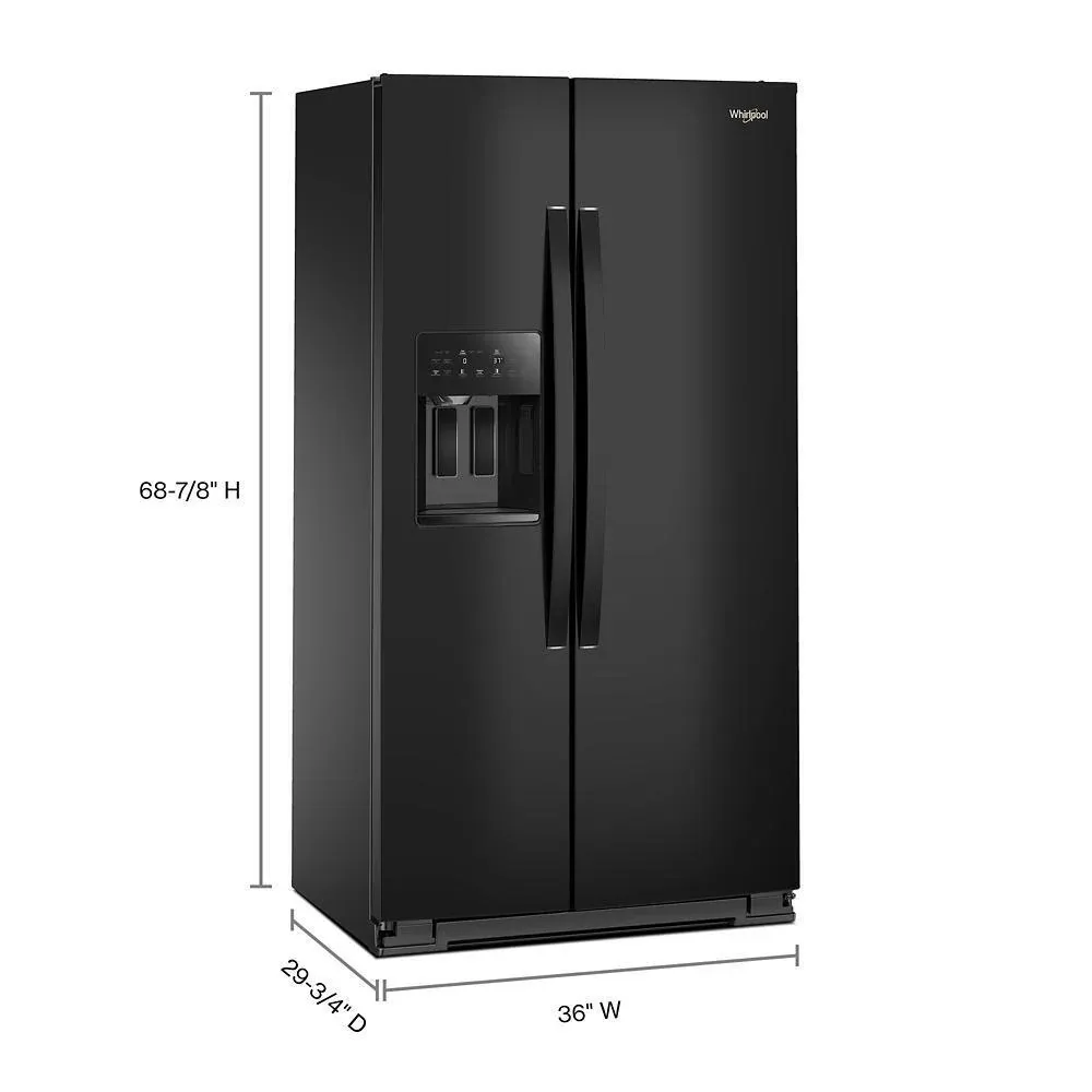 Whirlpool 5536 Series Black Side By Side Refrigerator