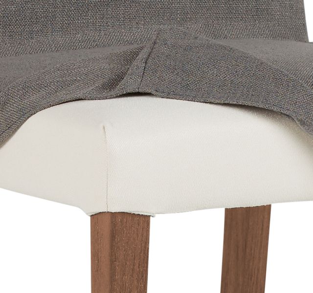 Harbor Dark Gray Short Slipcover Chair With Light Tone Leg