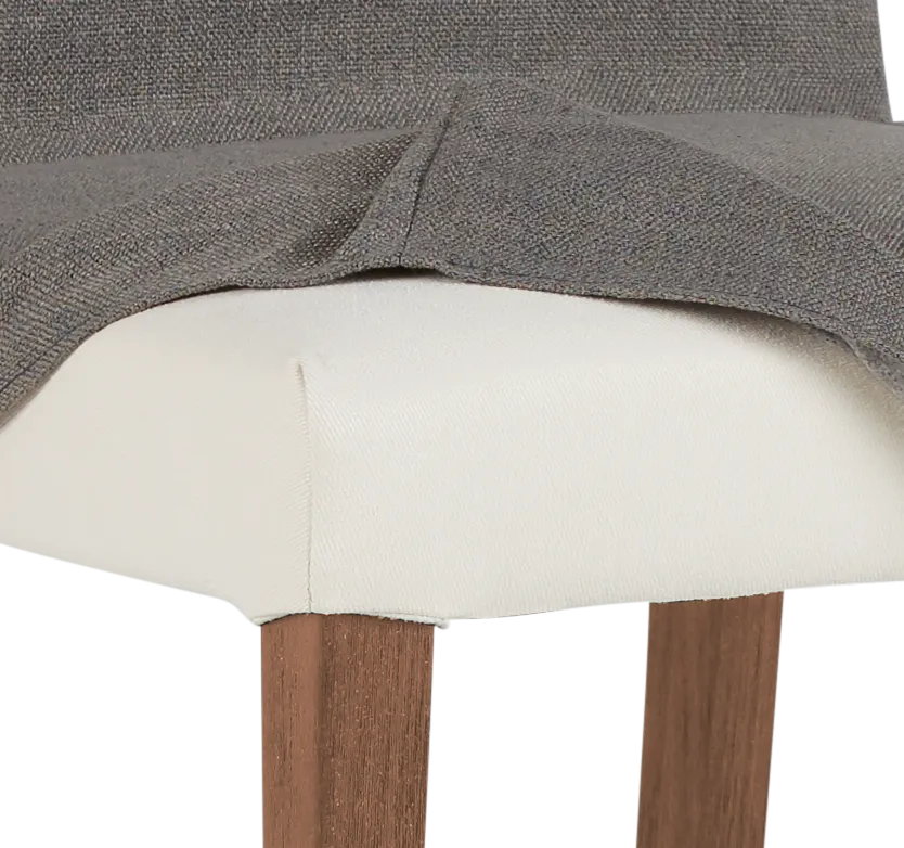 Harbor Dark Gray Short Slipcover Chair With Light Tone Leg